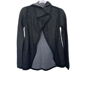 Lululemin Ivivva Hooded Cardigan Wrap Girls 12 Heathered Grey Buttoned